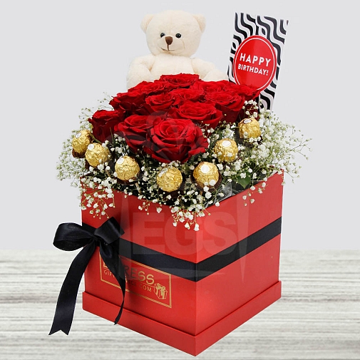 Birthday Roses Red Box