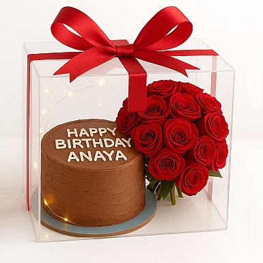 Acrylic Elegance - Cake and Flowers