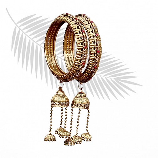 Buy NMII Metal with Zircon Gemstone and BallChain Studded Glossy Finished Latkan  Bangles Set For Women and Girls Online at Best Prices in India - JioMart.