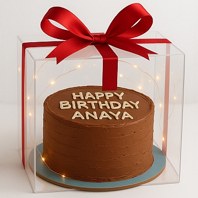 2lbs Chocolate Cake in Acrylic Box