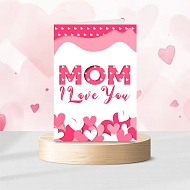 Mum Pink Heart Personalised Card