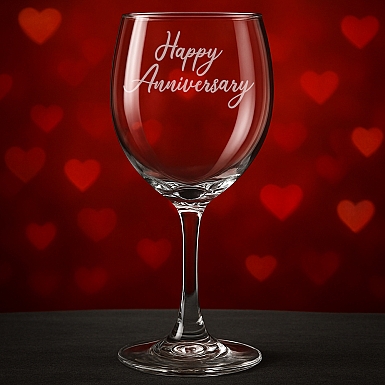 Engraved Anniversary Wine Glass