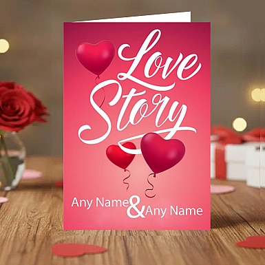 Personalised Valentine Love Story Card
