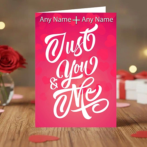 Personalised You And Me Valentine Card