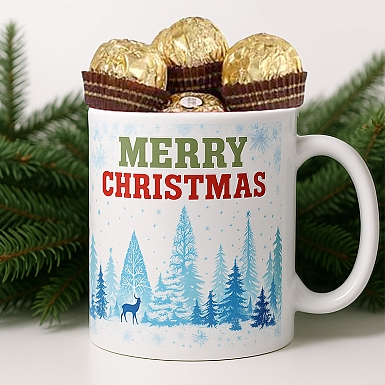 Winter Xmas Mug With Ferrero Chocolates