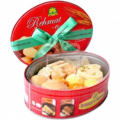 2KG Mix Mithai Tin Box - Rehmat-e-Shereen Sweets