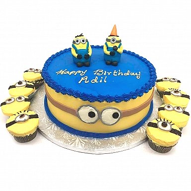 3lbs Minion Cake with Cup Cakes - Armeen