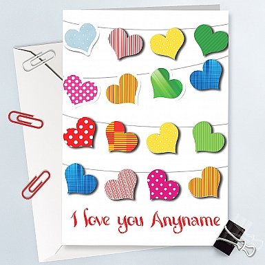 Hearts Colors - Personalised Cards