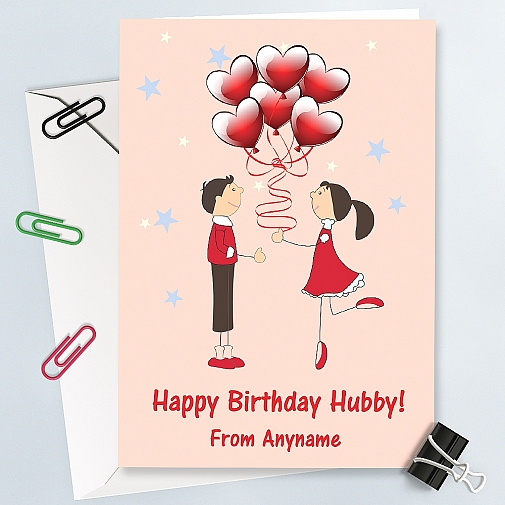 Happy Birthday Hubby-Personalised Card