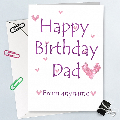 Happy Birthday Dad-Hearts personalised Card