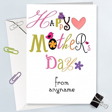 Happy Mothers Day Card - Personalised Card