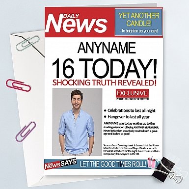 Daily News Birthday Photo Card - Personalised Card
