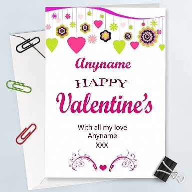 Love Hearts Personalised Card