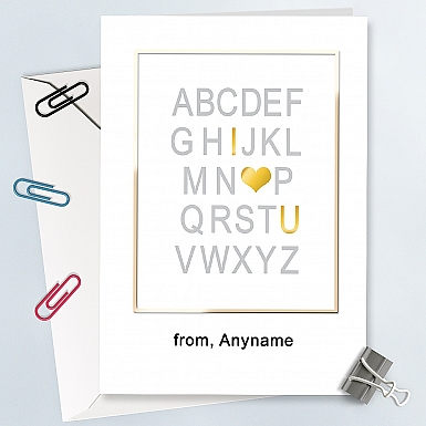 Alphabetical Love you-Personalised Card