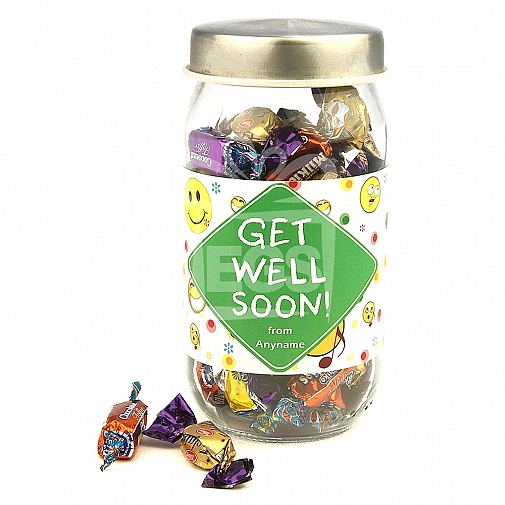 Personalised Assorted Candies Jar - Get Well Soon