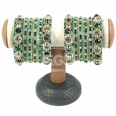 Green Charm Bangles