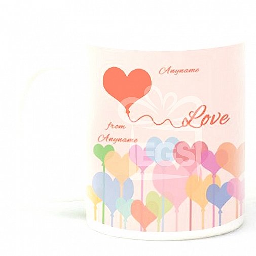  Happy Valentines Day Hearts-Personalised Mug