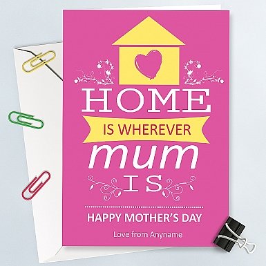 Home is where mum is-Personalised Card