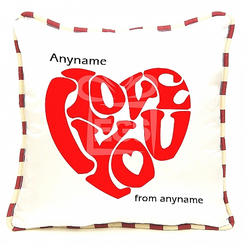 I love You  Heart - Personalised Cushion 