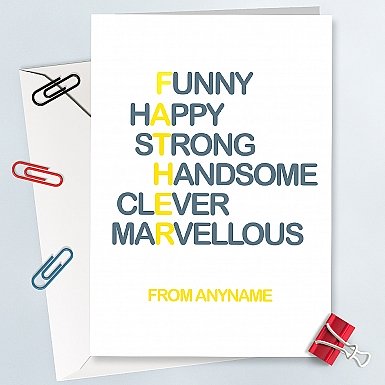 Marvellous Dad Personalised Card
