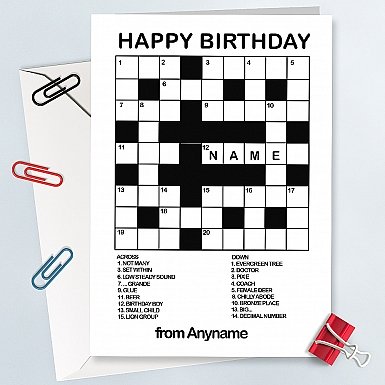 Crossword Puzzle Birthday Card