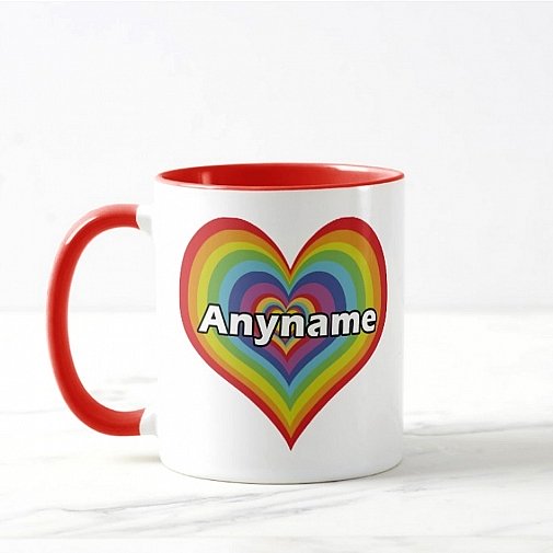 Rainbow Heart-Personalised Mug