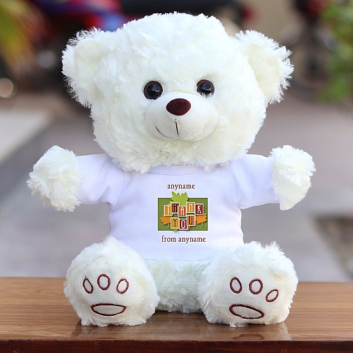 Thank You Leaves - Personalised Bear