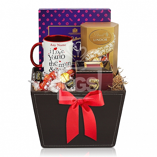 The Valentine's Day Leather Basket Hamper
