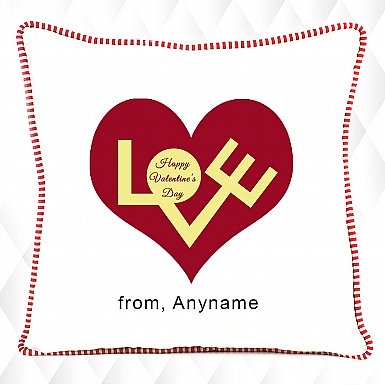 Typographical Happy Valentines Cushion
