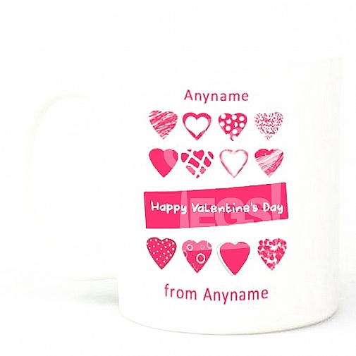  Valentines Day Hearts-Personalised Mug