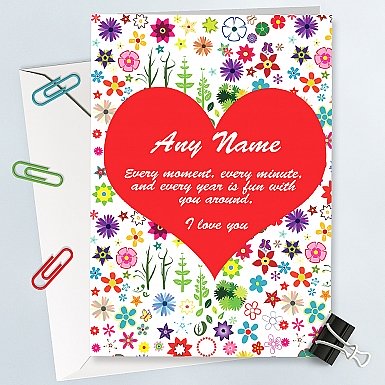 Blossom Heart Personalised Card