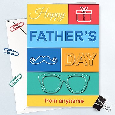 Father's Day -Colorful Personalised Card