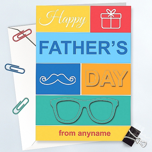 Father's Day -Colorful Personalised Card