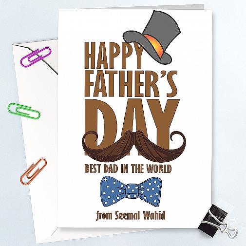 Father's Day-Moustache Personalised Card