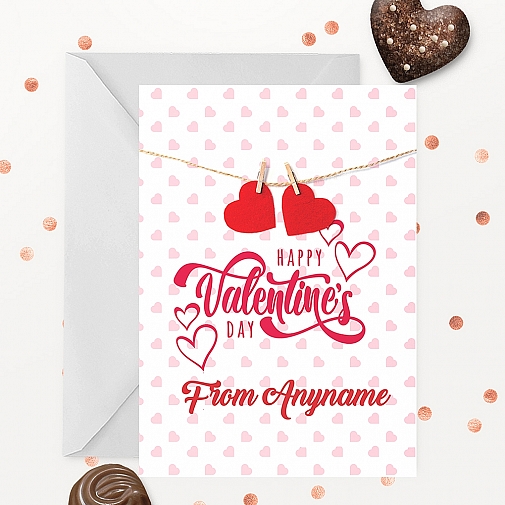 Hanging Hearts Valentine's day Card