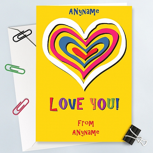 Love You-Hearts Personalised Card