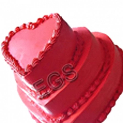 12Lbs 3 Tier Red Heart Shaped Cake - Redolence Bake Studio