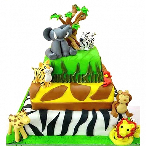 12lbs Safari 3 Tier Cake - Redolence Bake Studio
