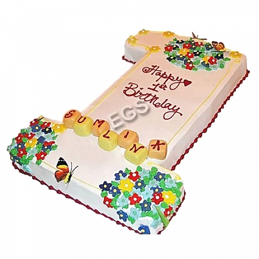 10lbs White Digit No. 1 Cake - Redolence Bake Studio