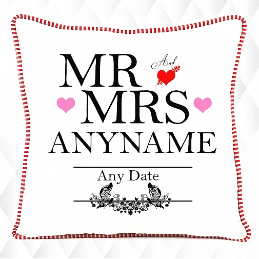 Mr and Mrs- Personalised Cushion