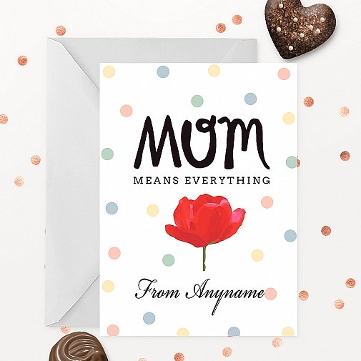 Mum means Everything Personalised Card