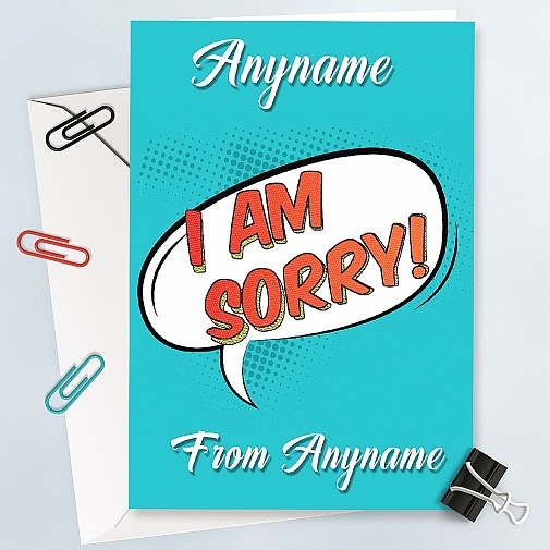 Comic Style Personalised Sorry Card