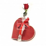 Single Rose with Chocolate Box