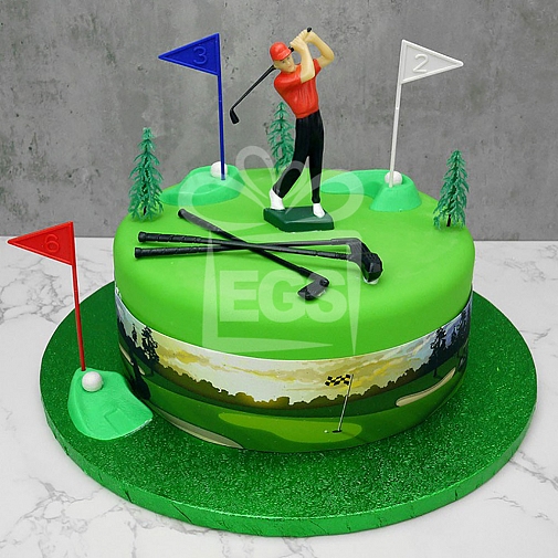 5lbs Golf Themed Cake - Pie in the Sky